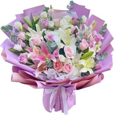 来宾20朵玫瑰混搭百合，爱情浪漫幸福